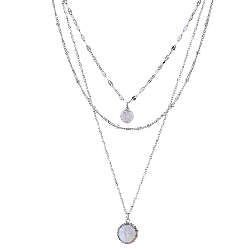 Colar Triplo Pérola + Pendente Banhado a Ouro 18K | Coleção Firenze