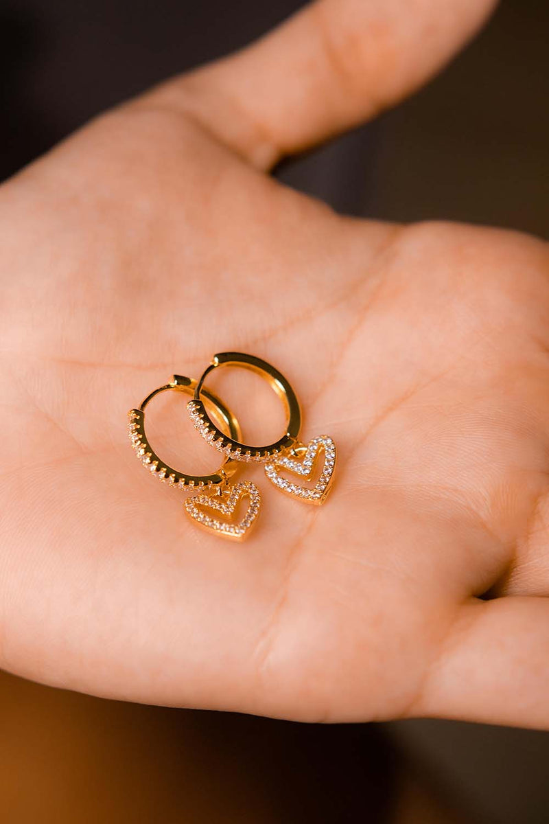 Conjunto Just Love - Colar + Brinco de Coração - Compre o Colar e GANHE OS BRINCOS