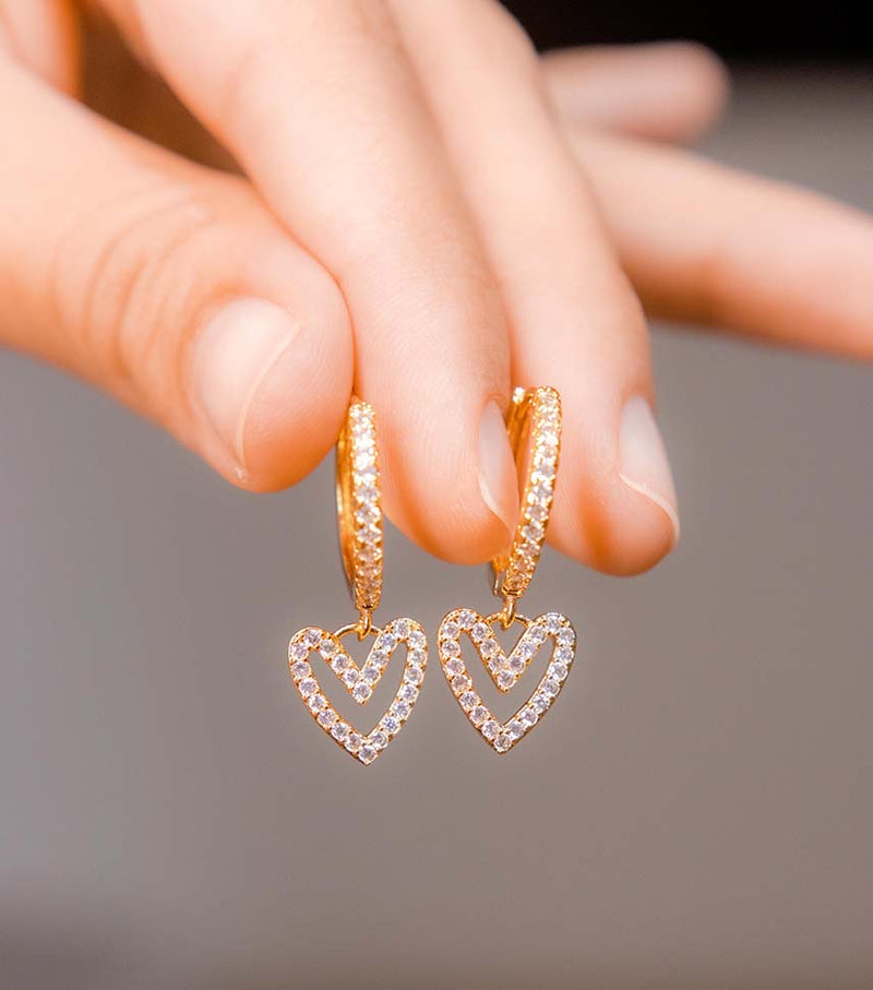 Conjunto Just Love - Colar + Brinco de Coração - Compre o Colar e GANHE OS BRINCOS