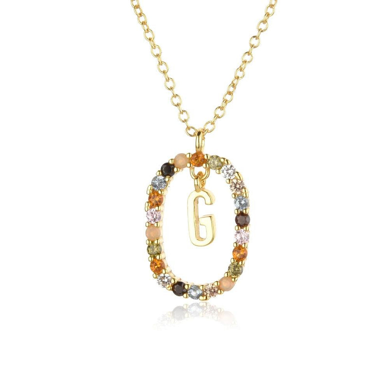 Colar Inicial Glamour Folheado com Zircônias