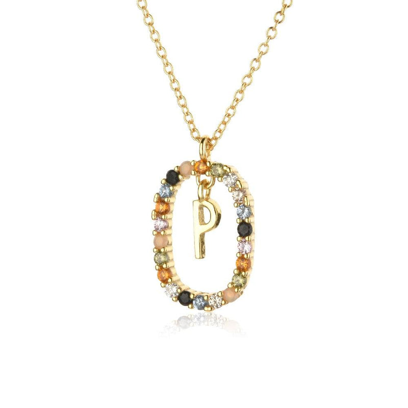 Colar Inicial Glamour Folheado com Zircônias