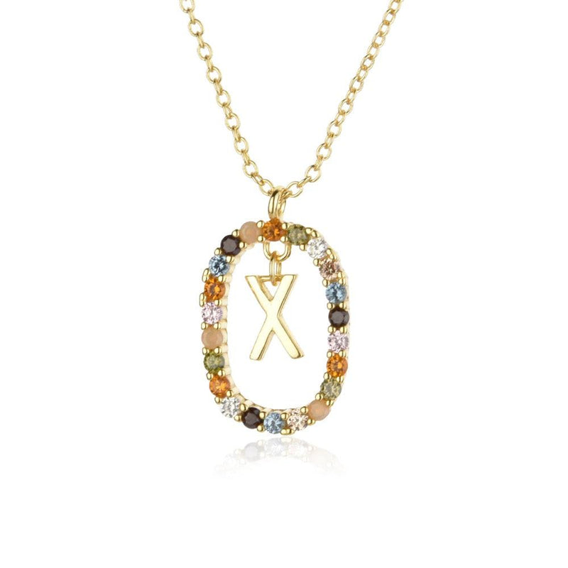 Colar Inicial Glamour Folheado com Zircônias