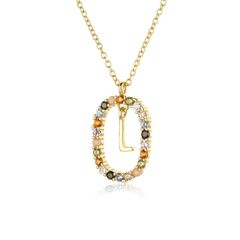 Colar Inicial Glamour Folheado com Zircônias