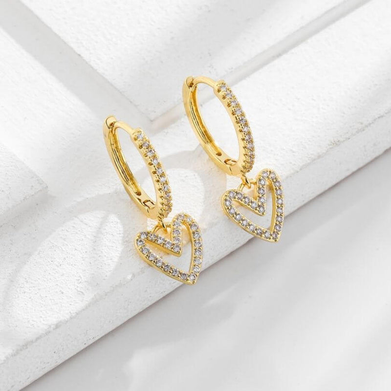 Conjunto Just Love - Colar + Brinco de Coração - Compre o Colar e GANHE OS BRINCOS