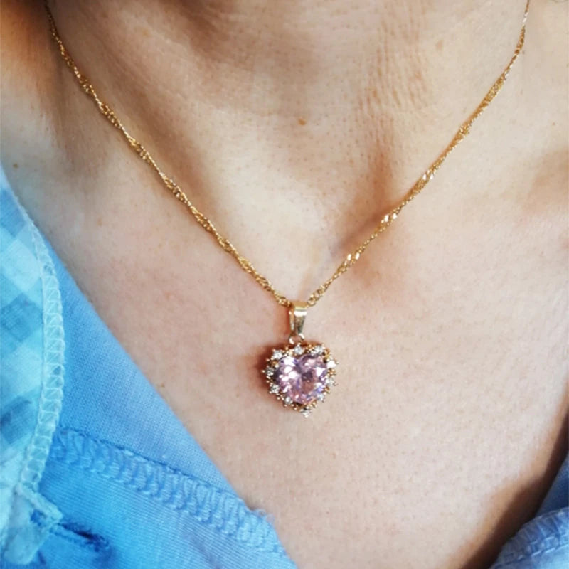 Colar Ouro 18k - Pingente Coração Brilhoso